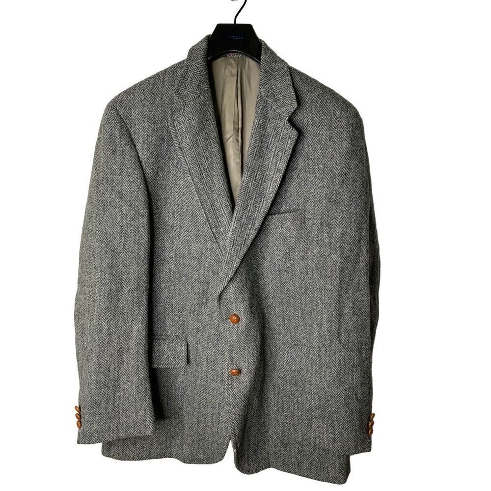 Harris Tweed Handwoven 100% pure scottish wool blazer men's size 44 large